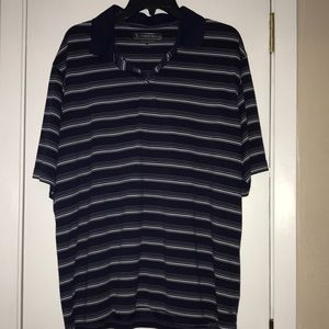 Pebble Beach Navy and White Striped Polo